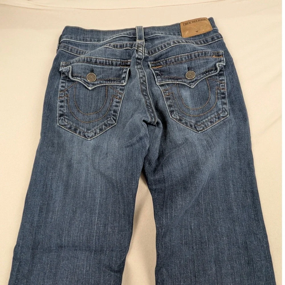 True Religion Ricky Relaxed Straight Leg Jeans Mens 29 Dark Wash Blue USA Made